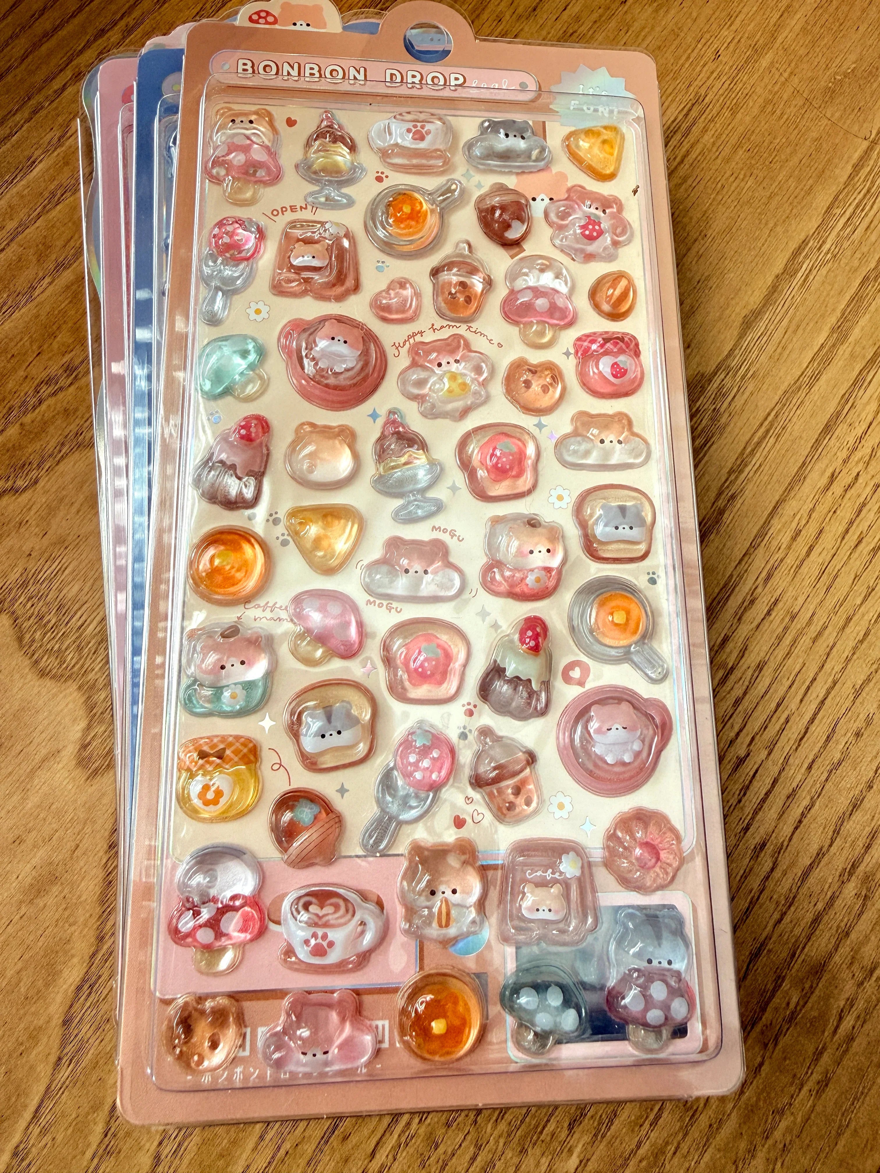 Bonbon drop seal 3d crystal stickers